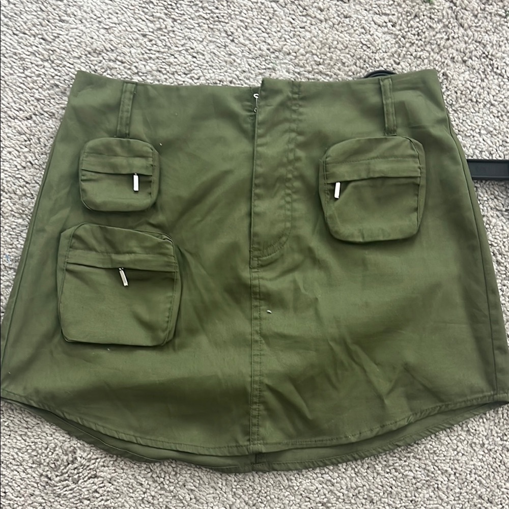 Olive Green Utility Skirt